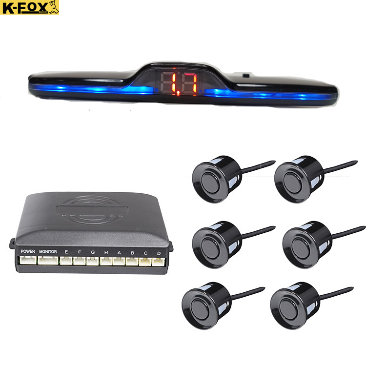 6 sensors reverse warning systems Front back parking assistant car reverse aid car parking sensor system