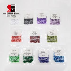 Baifu perhiasan batu permata Garnet CZ bulat gelap Garnet kubik zirkonia - Product Image 3