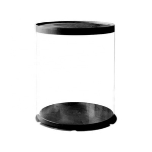 Tall Round Plastic Transparent Square Rigid Cake Packaging <b>Box</b> With Clear Cover - Product Image 4