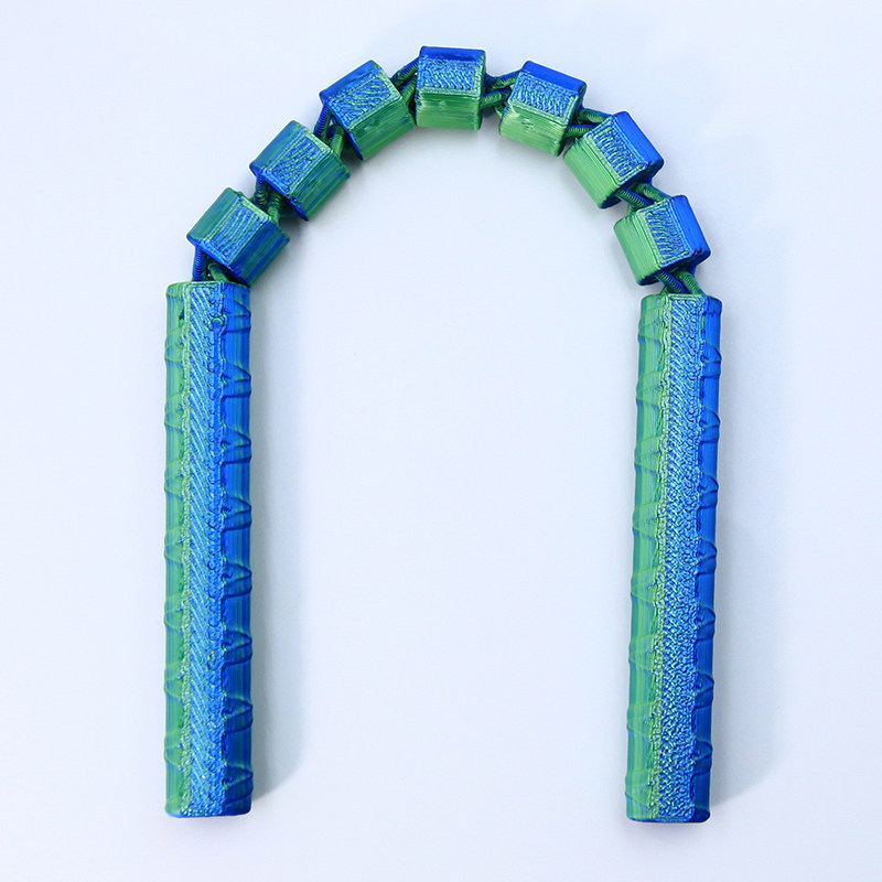 Nunchaku bleu et vert 28 cm