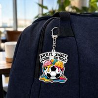 Porte-clés de football en gros, breloque en forme de friandise, cadeau pour maman de footballeuse, accessoire de but, vente en gros