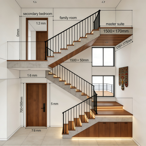 Conception d'architecture résidentielle africaine vernaculaire à deux étages pour maison moderne avec plan de l'étage à 4 chambres et garage décoré - Product Image 5