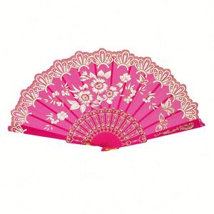 Abanico de Mano Plegable de Seda de Lujo Lolita al por Mayor para Bodas y Fiestas, Regalo de Artesanía de Plástico - Product Image 1