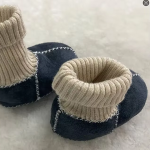 מגפי ילדים מפרוות כבשים דו-צדדית, ידידותיים לסביבה, חמים לחורף, מגפי שלג נושמים מצמר סרוג לתינוקות רכים - Product Image 1