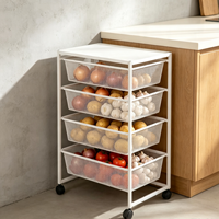 Carrito de Almacenamiento de Hierro de 4 Niveles con Ruedas, Diseño Desmontable Ecológico para Hogar, Oficina, Cocina y Baño