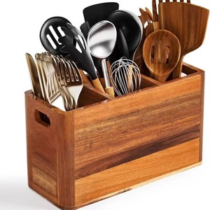 Wooden <b>storage</b> <b>box</b> for home and <b>kitchen</b> use, divided into compartments; multi-purpose solid wood <b>storage</b> <b>box</b> for office and - Product Image 1