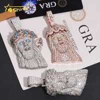 Pendentif religieux Jésus en argent sterling 925 avec moissanite VVS, style hip-hop, pour hommes