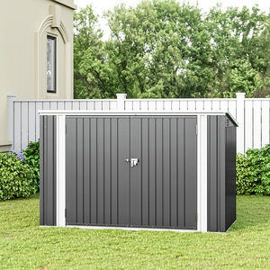 DOUBLE STEEL <strong>WHEELIE</strong> <strong>BIN</strong> STORE OUTDOOR CUPBOARD BIKE GARDEN STORAGE DUSTBIN SHED - Product Image 4