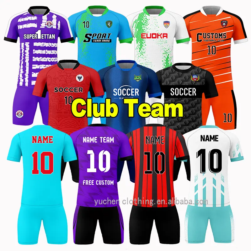 2024 Goedkope Thaise Kwaliteit Voetbal Uniform Sportkleding Mannen Kids Voetbal Jersey Design Club Voetbalkleding Voor Team