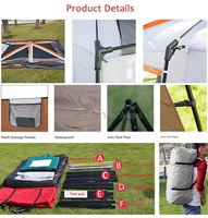 Tente extra large pour cabine familiale de 8 personnes et plus Tente 2 chambres 3 portes 3 fenêtres en maille double couche pour pique-nique en plein air et camping