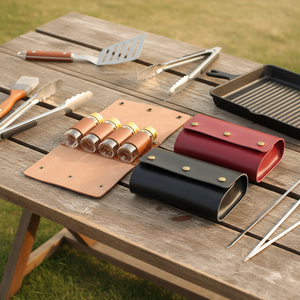 Bolsa de Almacenamiento de Especias Mini para <span class=keywords><strong>Camping</strong></span> RR, Bolsa de Almacenamiento de Condimentos Pequeña y Portátil para Picnic, Senderismo, Barbacoa, Pimienta, Sal, 4 Frascos de Especias - Product Image 1