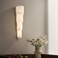 Lampe murale de luxe française design avec abat-jour en pierre naturelle pour salon, couloir, éclairage de chevet