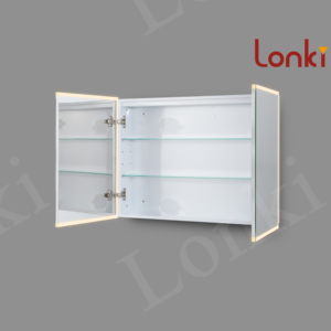 <span class=keywords><strong>Armoire</strong></span> de toilette intelligente avec miroir, 800 mm, murale, personnalisée, anti-buée, avec éclairage LED, <span class=keywords><strong>2</strong></span> <span class=keywords><strong>portes</strong></span>, moderne - Product Image 4
