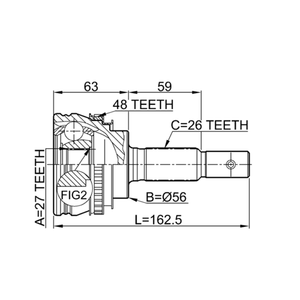 Junta Homocinética de Eje de Transmisión Derecha, Junta Homocinética Exterior 27X56X26 para TOYOTA CAMRY LEXUS OEM 43470-39198 con Anillo ABS - Product Image 3