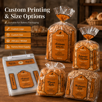 Sac à pain en plastique transparent LDPE de qualité alimentaire, résistant, avec fermeture à languette, pour boulangerie commerciale