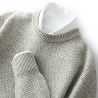 Pull en laine 100 % pour homme, col rond, tricot fin, style minimaliste haut de gamme, pour l'automne et l'hiver, idéal pour le bureau ou les occasions décontractées