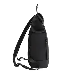 Adam kadınlar için 2023 toptan siyah su geçirmez rulo üst sırt çantası dizüstü sırt çantası