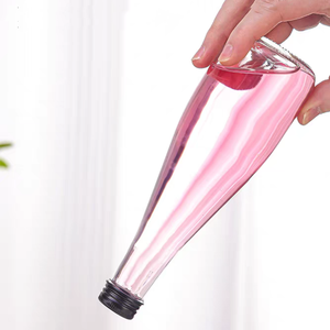 Bouteille en verre vide transparente de 330 ml et 500 ml au design populaire, rechargeable, pour vin, thé, <span class=keywords><strong>lait</strong></span>, jus, boissons, eau minérale, avec bouchon à vis - Product Image 4