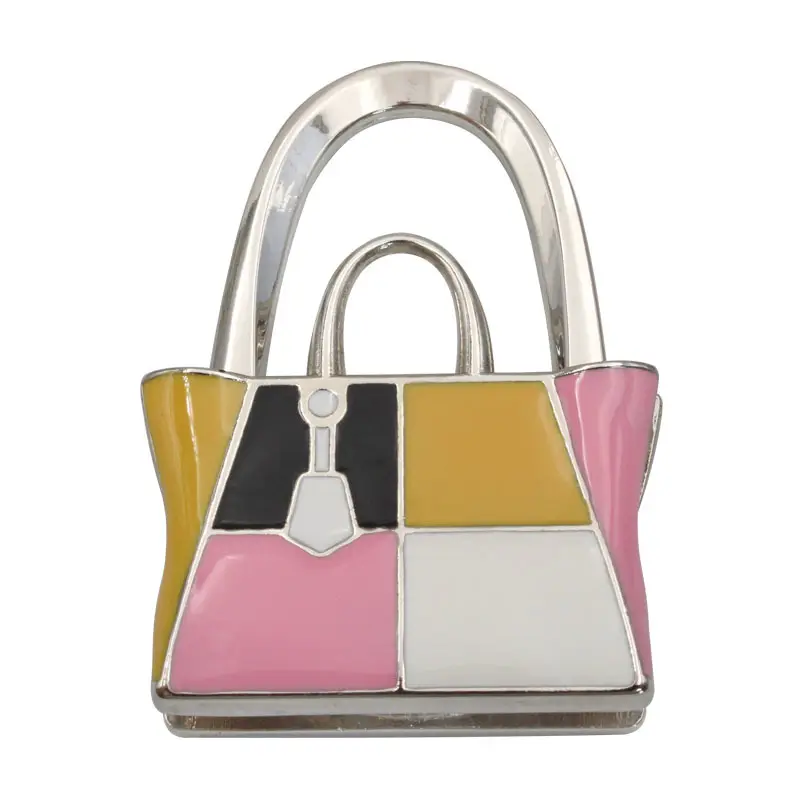 Gancio per borsa pieghevole pieghevole personalizzato in metallo magnetico pieghevole per borsa da donna