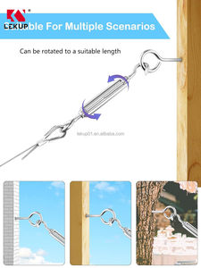 Tendeur de câble M5 <span class=keywords><strong>en</strong></span> acier inoxydable pour portail, tendeur robuste pour voile d'ombrage, tendeur à crochet et œillet pour câbles et fils - Product Image 5