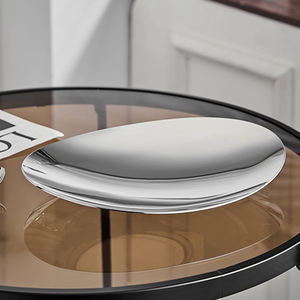 Yurtrain Home Decorative Frost Technique Stainless Steel Oval Korean Style Food Grade Serving <strong>Candy</strong> <strong>Tray</strong> &amp; Dry Fruit Plate - Product Image 3