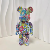 Boneka Beruang Persegi 400% 28cm, Figur Aksi ABS yang Dapat Digerakkan, Dekorasi Bata, Proses Pengecoran, Mainan Interaktif untuk Rumah