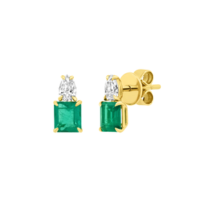 Elegant Rectangular Emerald Cut <b>Stud</b> Earrings Geometric Minimalist Crystal Jewelry for Women Wholesale Fashion Fine Earrings - Product Image 1