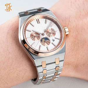 Montres-bracelets automatiques en acier inoxydable mécaniques de luxe à trois yeux et six aiguilles multifonctions avec logo personnalisé TY16S4 - Product Image 1