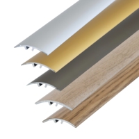 Profilé de bordure en alliage d'aluminium à rainure en T, surface imitation bois, pour transition carrelage et stratifié