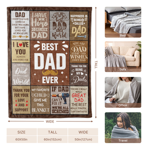 Manta personalizada para el mejor papá, estilo clásico con estampado vintage, regalo para el Día del Padre - Product Image 6