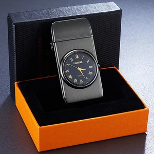 Wholesales <strong>Custom</strong> <strong>Lighter</strong> with Clock Cheap Prices Butane Gas Flint Watch <strong>Lighter</strong> for Men Cigarette - Product Image 2