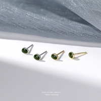 CE121 - Boucles d'oreilles clous en argent sterling style forêt et avocat pour femme, design tendance et de niche, bijoux en argent uniques de luxe léger