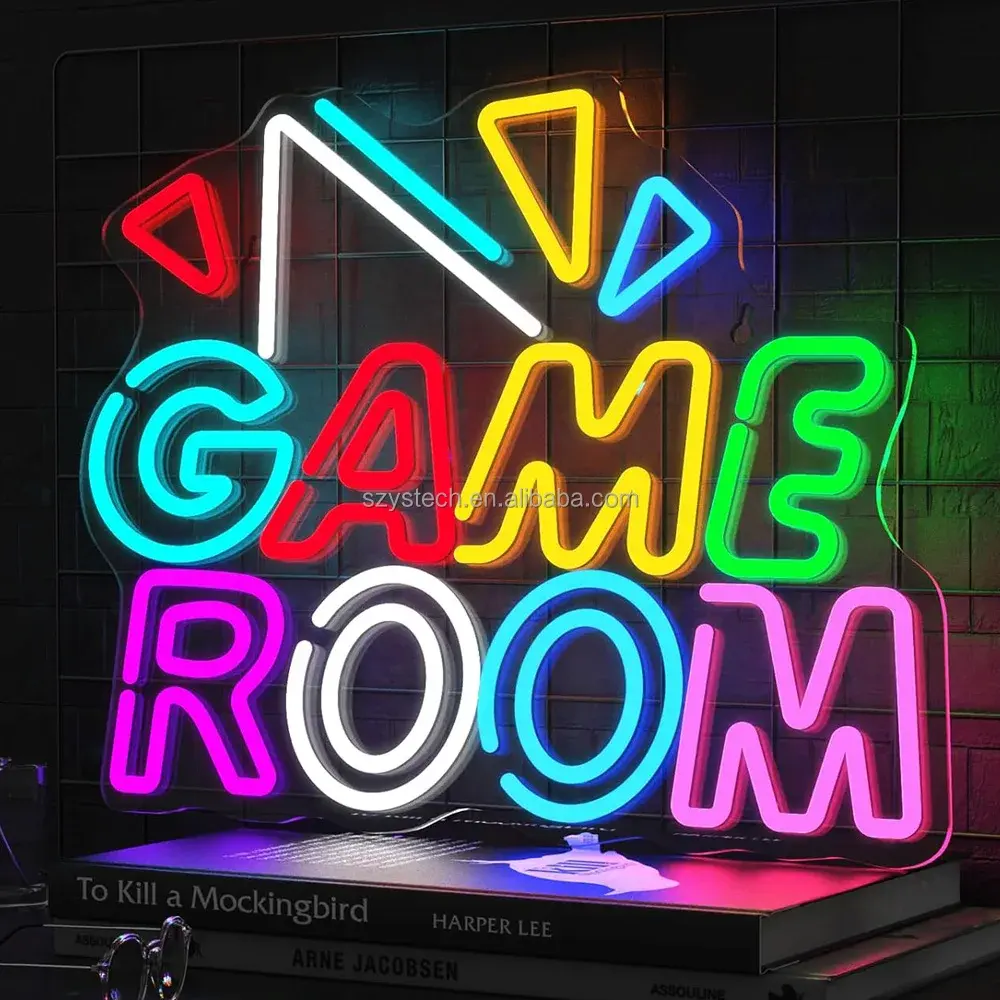 Nenhum MOQ Jogo Neon Acrílico Placa Logotipo Personalizado Nome Quarto Home Eventos Festa Decoração Drop Shipping Neon Sign