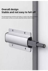 Loquet <span class=keywords><strong>coulissant</strong></span> moderne réglable en alliage d'aluminium et plastique, dispositif de fermeture de porte à rebond, forte attraction magnétique, pour chambre à coucher - Product Image 4