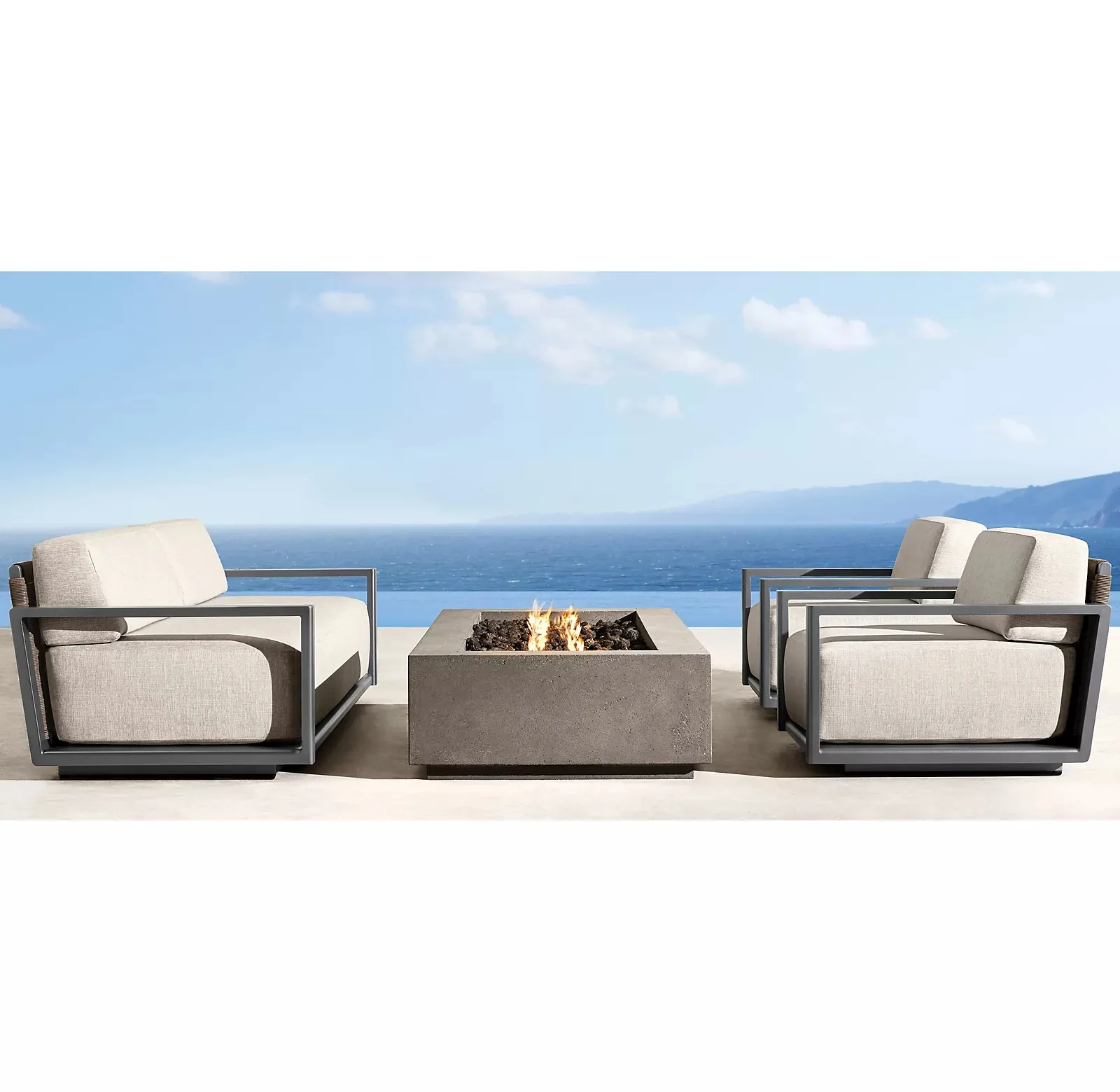 Nuovo arrivo moderno moderno salotto all'aperto patio componibile mobili da esterno in alluminio divano da giardino set