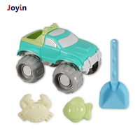 4PCS Off Road Vehicle Sand Toy Set avec pelle et moules à sable Kit de jeu extérieur durable pour les aventures de plage en été