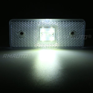 1/2pcs 24V 4 LED Truck Side <b>Marker</b> Light Indicator Lamp Amber <b>White</b> Red for Trailer Lorry Bus - Product Image 2