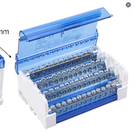 Boîtier de jonction sur rail DIN UK415, 4 rangées, 15 trous, 125A, 500V, bornier en cuivre, coque ignifuge PA, connecteur de distribution