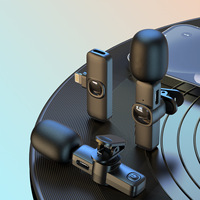 Nouveau microphone cravate sans fil J3, mini, conception un émetteur deux récepteurs, pour diffusion en direct transfrontalière, réduction du bruit, 20Hz-20KHz, lumières LED