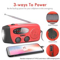 Groothandel Noodhandslinger 2000Mah Zonne-Radio Am/Fm/Sw/Wb Led Zaklamp Power Bank Type-C Opladen Voor Buiten Kamperen