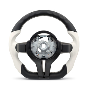 Volant sport <span class=keywords><strong>M</strong></span> à fond plat en cuir blanc sans palettes de changement de vitesse pour <span class=keywords><strong>BMW</strong></span> F10 F15 F16 F25 F26 F20 F22 F30 F33 F36 - Product Image 2