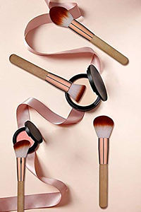 DailyQueen 15 pièces ensemble <span class=keywords><strong>de</strong></span> pinceaux <span class=keywords><strong>de</strong></span> maquillage cosmétiques synthétiques avec manche en bois or <span class=keywords><strong>champagne</strong></span> pour application anti-cernes par les femmes - Product Image 3