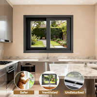Ventana Corredera de Aluminio Personalizada de Fábrica con Mosquitera y Cerradura para Baño