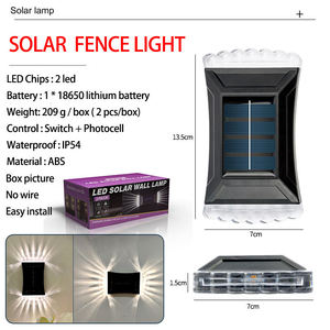 Lampu Dinding <span class=keywords><strong>LED</strong></span> Tenaga Surya Atas/Bawah IP65 Tahan Air Dilengkapi Baterai Isi Ulang untuk Penggunaan Luar Ruangan di Rumah, Taman, Halaman, Garasi, Beranda - Product Image 6