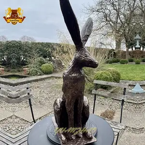 Arte de Metal al aire libre Tamaño real Animal Conejito Gran baile Bronce Conejo Escultura