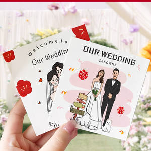 Cartes de vœux personnalisées haut de gamme pour mariage, fiançailles, banquet, bénédiction, <span class=keywords><strong>remerciement</strong></span>, avec dessin animé - Product Image 1