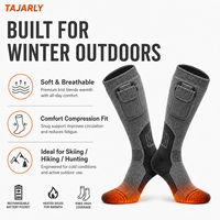 Chaussettes chauffantes électriques TAJARLY 3S à chaleur instantanée, lavables en machine, chaussettes thermiques d'hiver avec poche intelligente pour batterie, pour le travail en extérieur