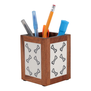 Organizer da scrivania quadrato in legno, moderno stile Boho, portaoggetti da tavolo per casa e ufficio, decorazione per mensola e mensola da parete - Product Image 2