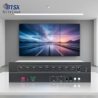 Processeur de fusion d'écrans multi-écrans 4K60, 9 sorties HDMI, modes 1x9, 2x4, 3x3, HDCP2.2, OSD, rotation 180° °   Contrôleur mural de séparation audio