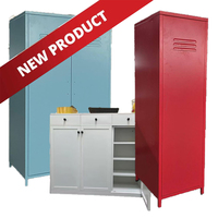 Armoire de chambre à coucher moderne pliable à 2 portes en métal avec penderie